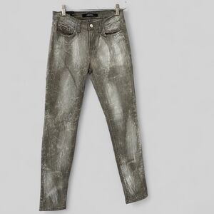 J Brand Paint Coated Jeans Womens Size 28 Gray White Coat Sutra Skinny Pockets